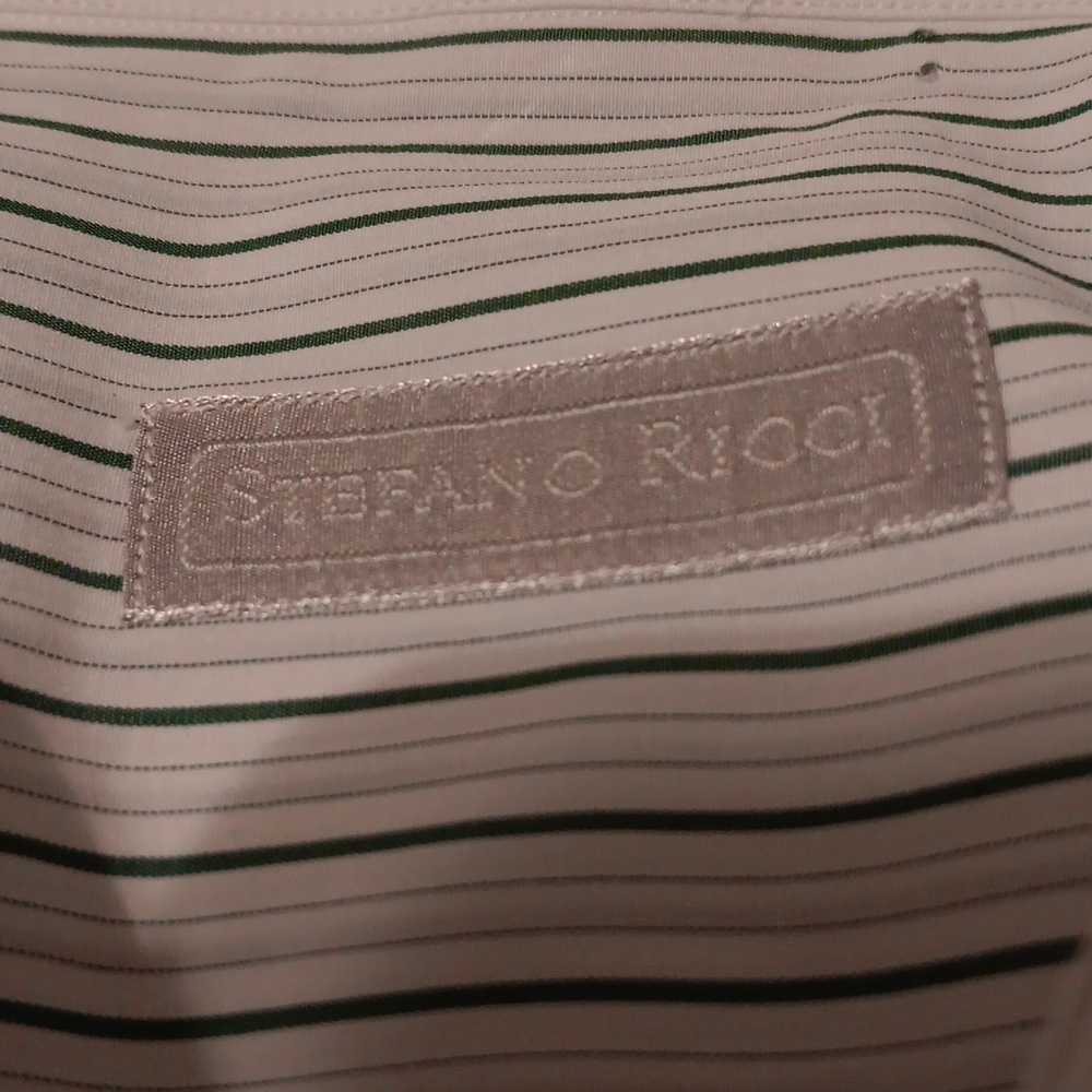 Stefano Ricci White and Black Striped Dress Shirt - Picture 2 of 4